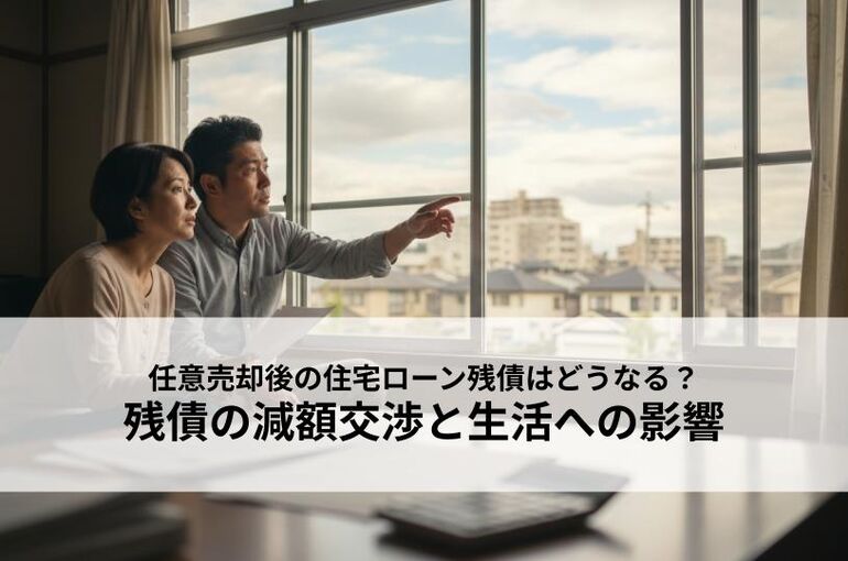 任意売却後の住宅ローン残債はどうなる？残債の減額交渉と生活への影響を解説